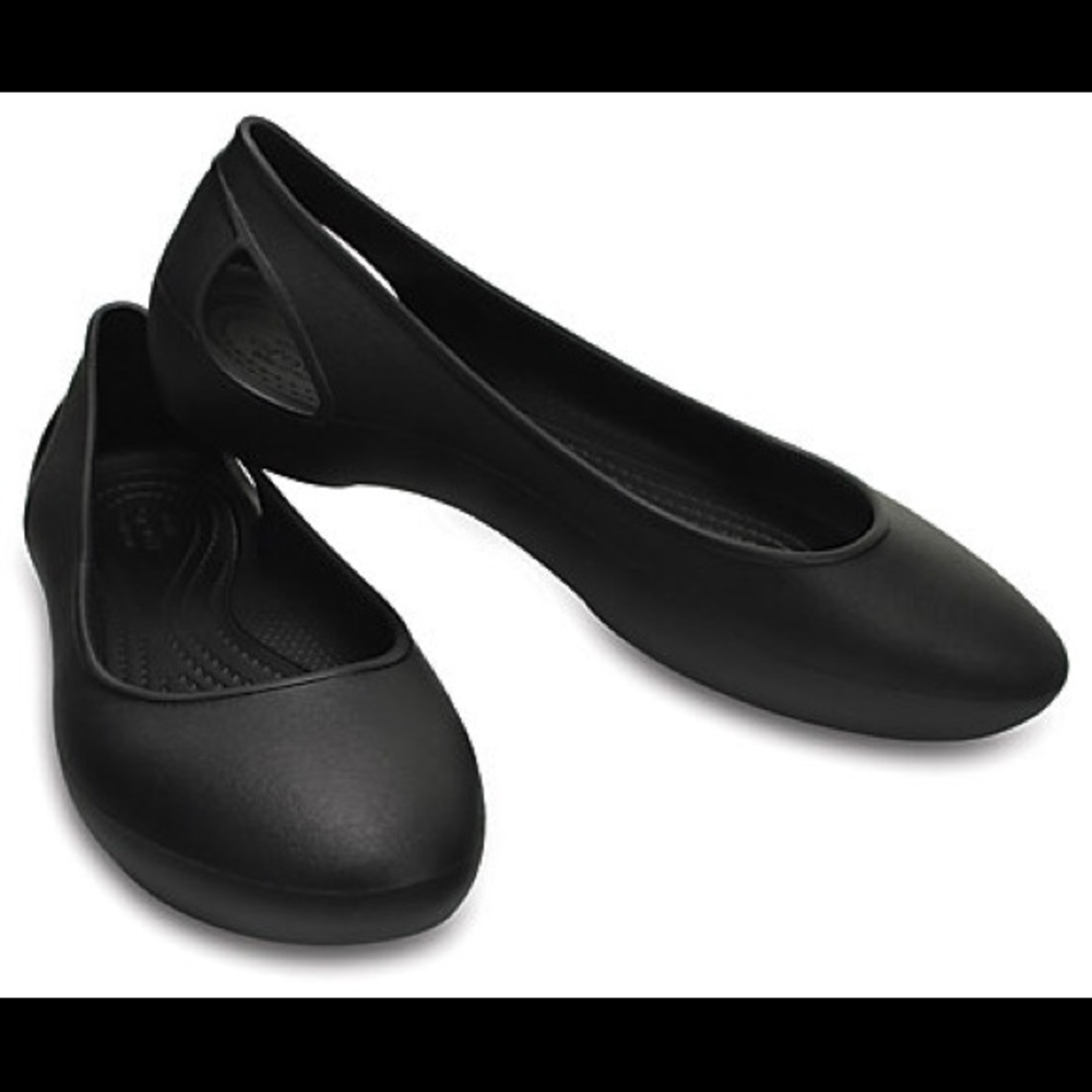 Women’s Crocs Laura Flat - Black, Size 8